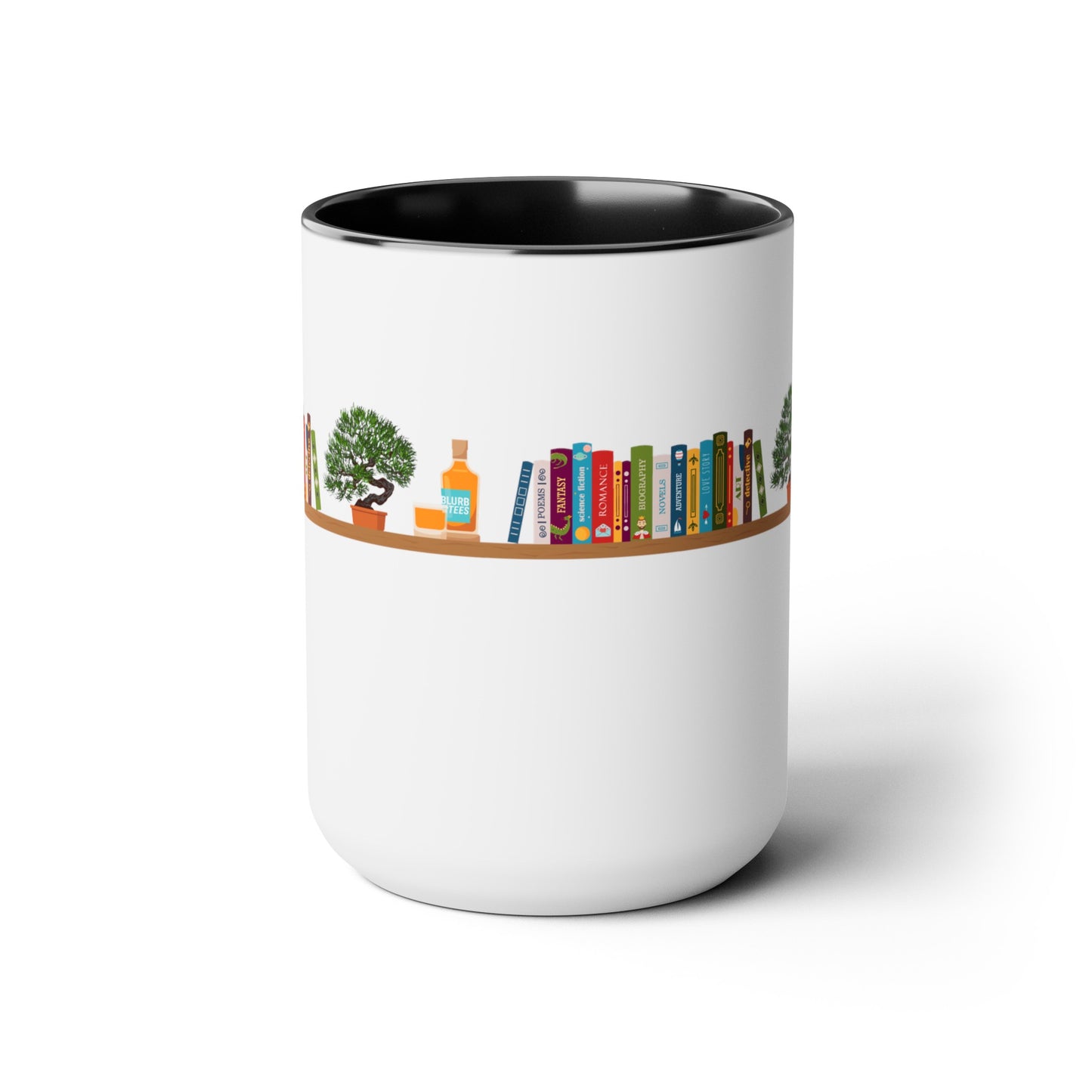 Books, Bonsai, Blurbon and Black Lab Coffee Mug