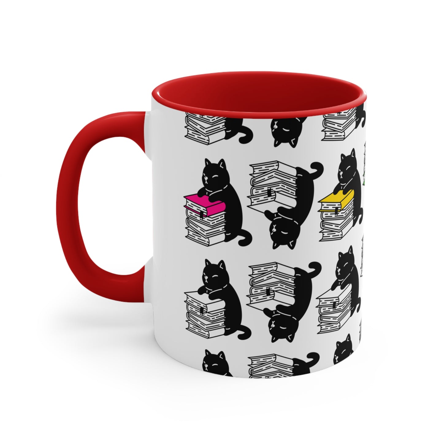 Cute Reading Cat Coffee Mug