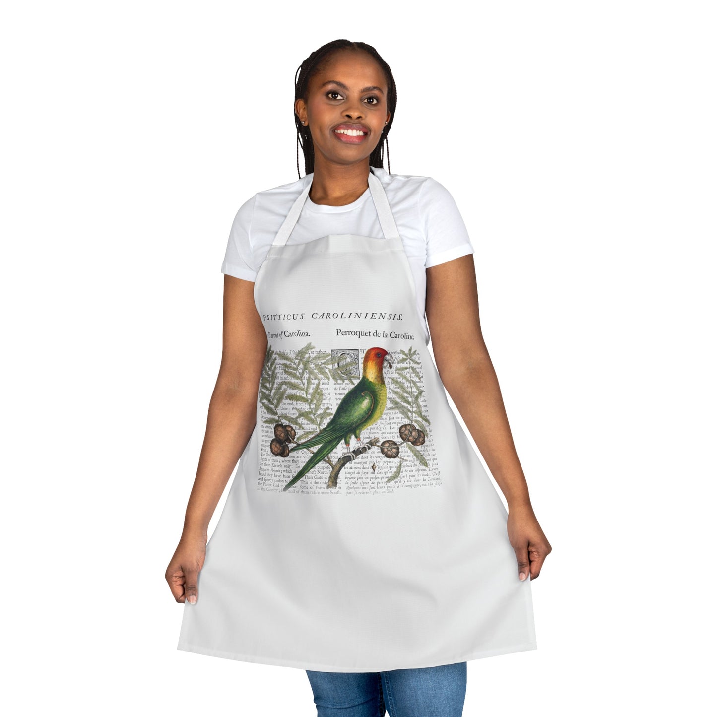 Expertly crafted and designed with stunning Carolina Parrot naturalism, our apron is as beautiful as it is functional. Its high-quality materials provide superior protection while its unique design adds a touch of elegance to any kitchen or workspace. Perfect for any animal lover or nature enthusiast.