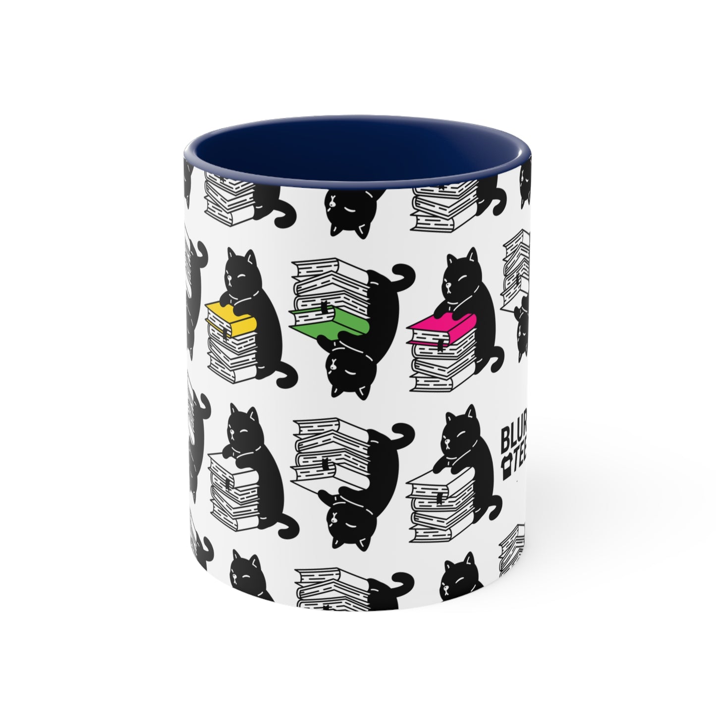 Cute Reading Cat Coffee Mug