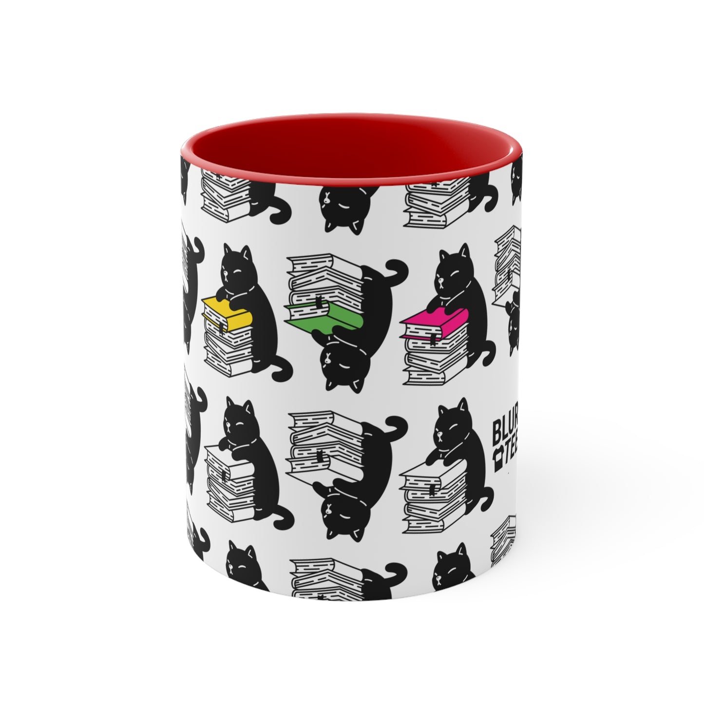 Cute Reading Cat Coffee Mug
