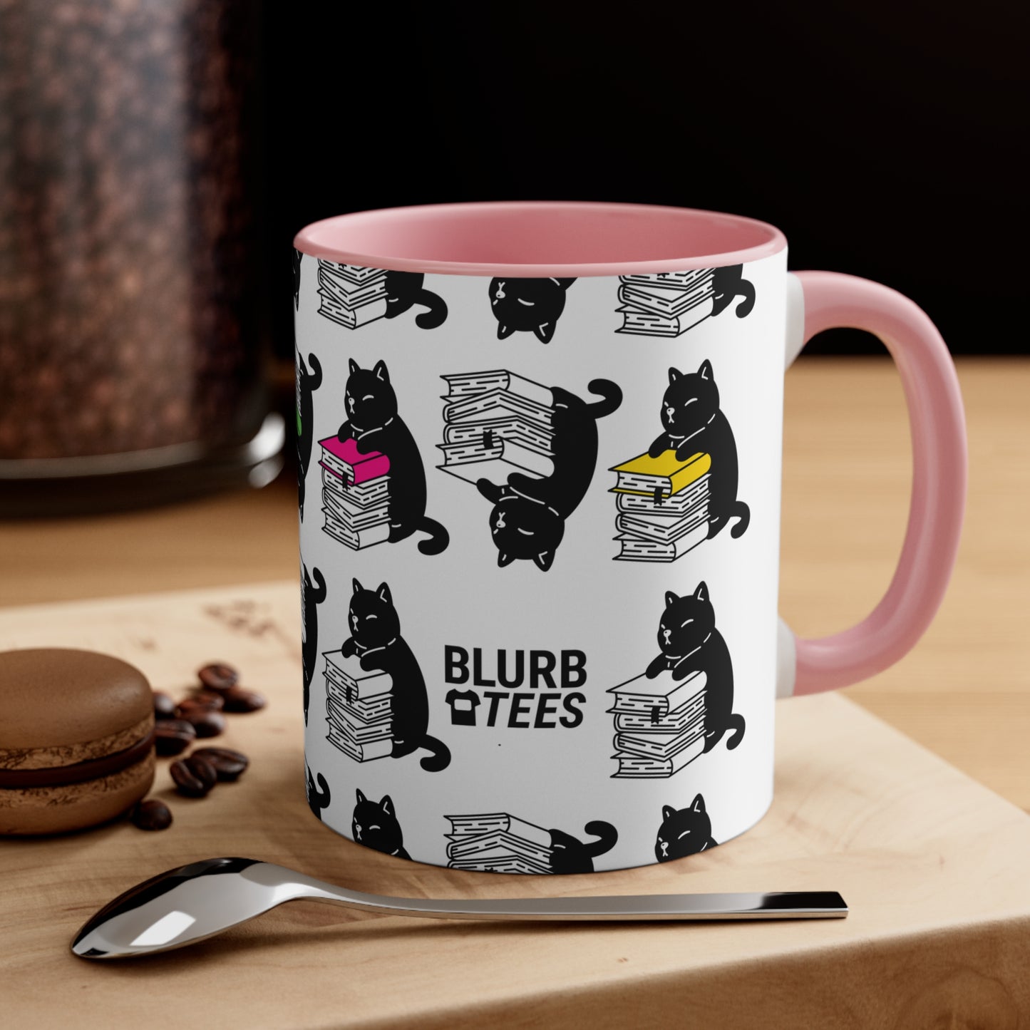 Cute Reading Cat Coffee Mug
