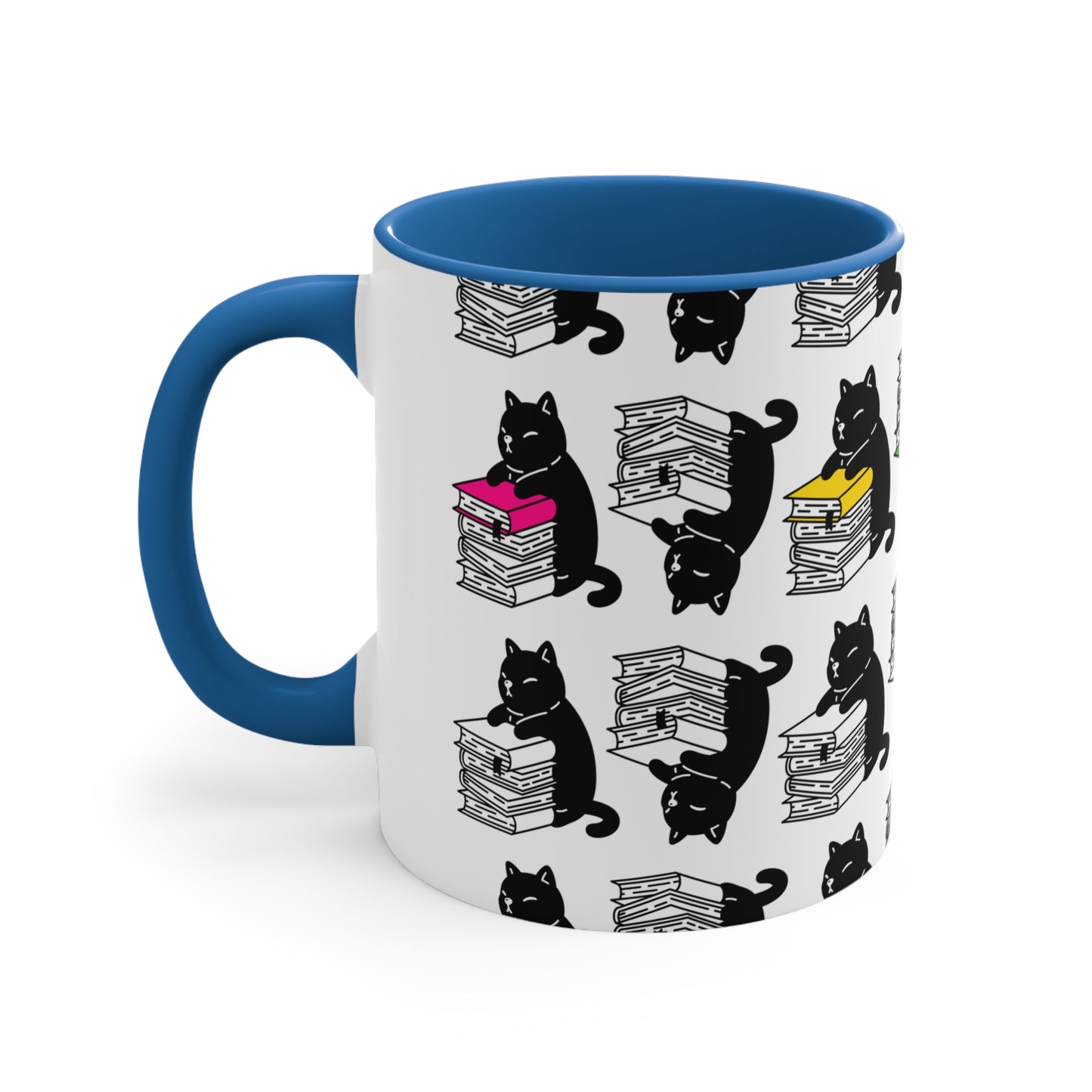 Cute Reading Cat Coffee Mug