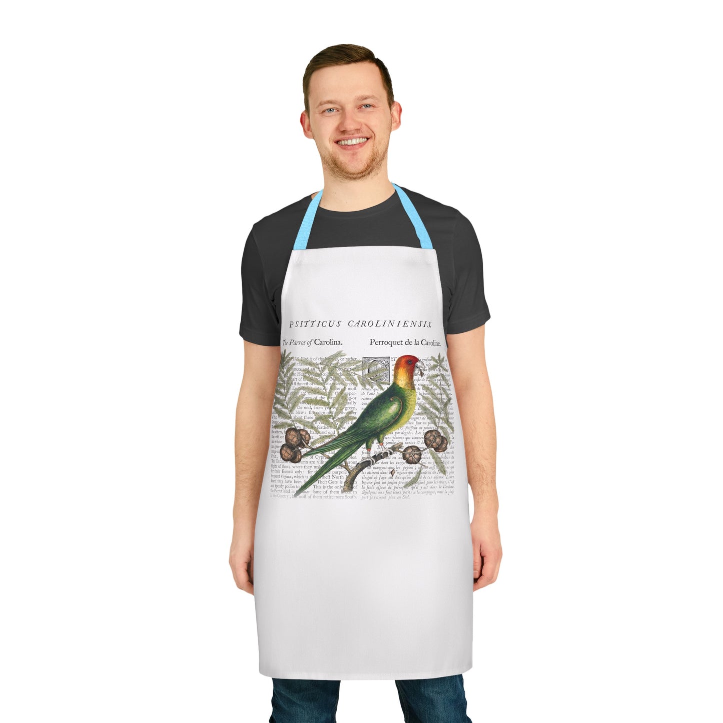 Expertly crafted and designed with stunning Carolina Parrot naturalism, our apron is as beautiful as it is functional. Its high-quality materials provide superior protection while its unique design adds a touch of elegance to any kitchen or workspace. Perfect for any animal lover or nature enthusiast.