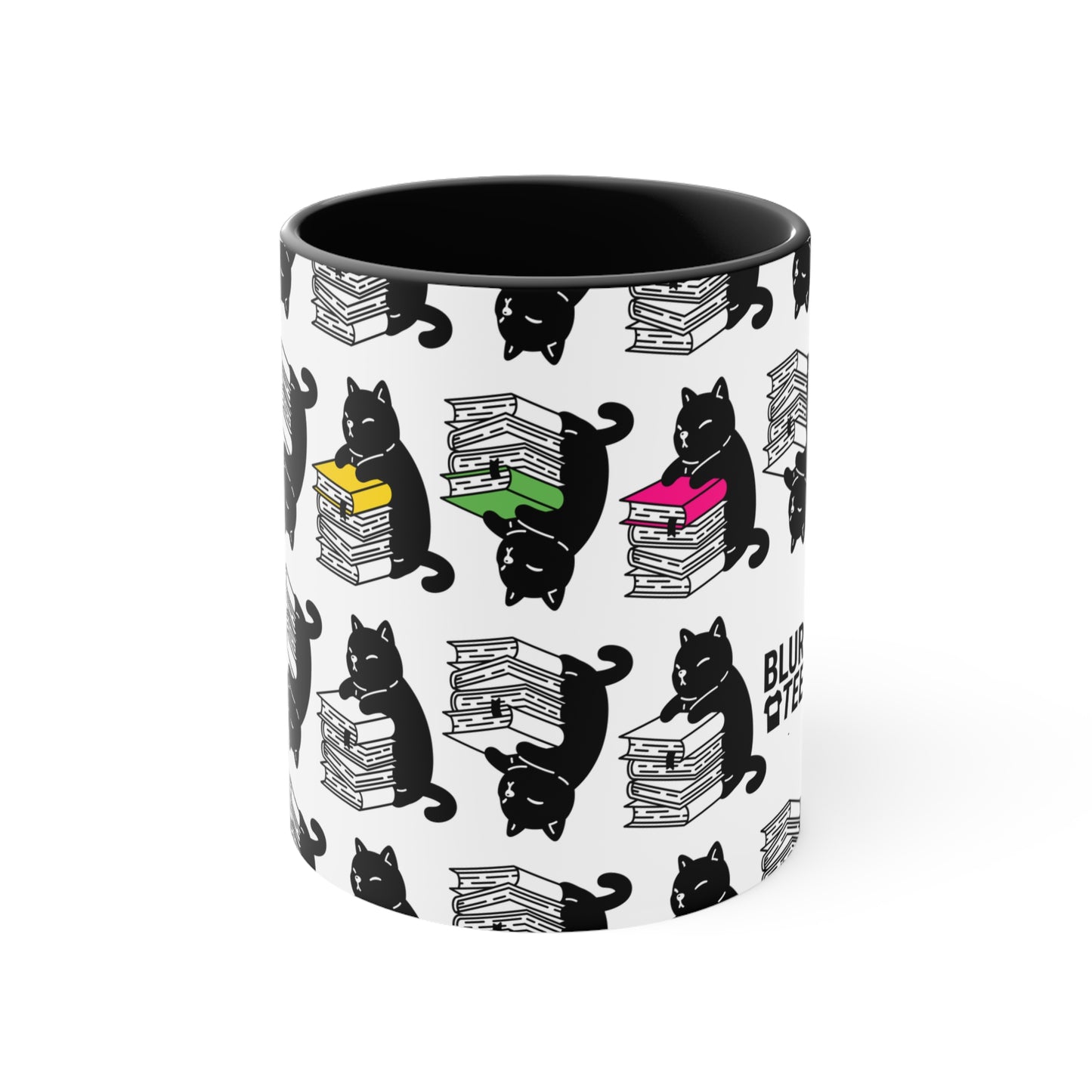 Cute Reading Cat Coffee Mug