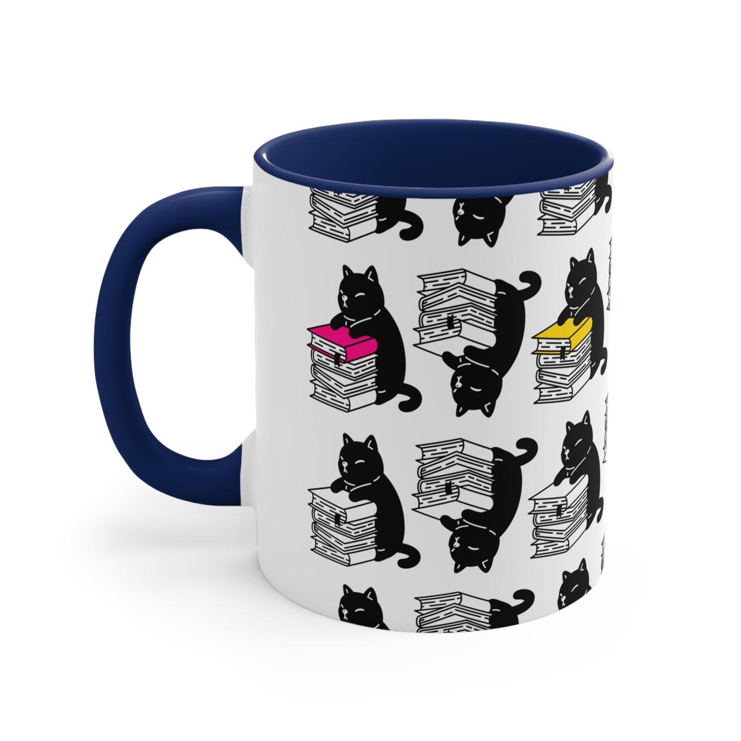 Cute Reading Cat Coffee Mug