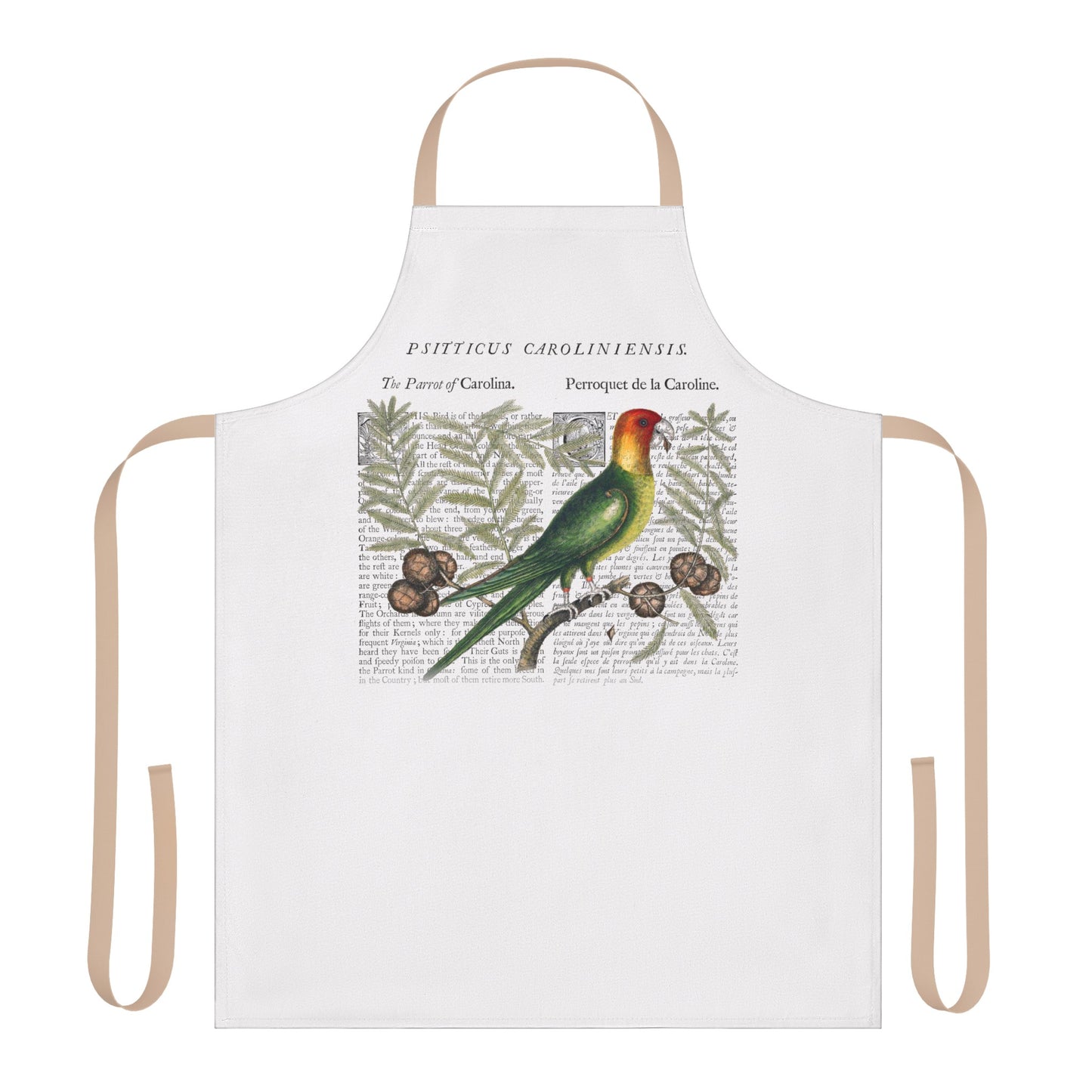 Expertly crafted and designed with stunning Carolina Parrot naturalism, our apron is as beautiful as it is functional. Its high-quality materials provide superior protection while its unique design adds a touch of elegance to any kitchen or workspace. Perfect for any animal lover or nature enthusiast.