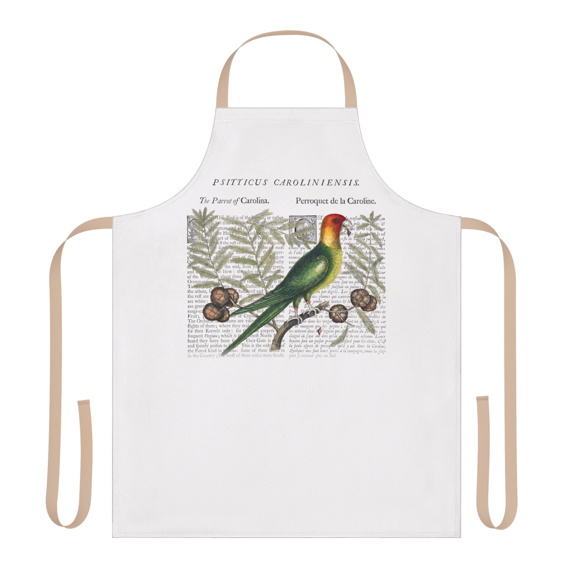 Expertly crafted and designed with stunning Carolina Parrot naturalism, our apron is as beautiful as it is functional. Its high-quality materials provide superior protection while its unique design adds a touch of elegance to any kitchen or workspace. Perfect for any animal lover or nature enthusiast.