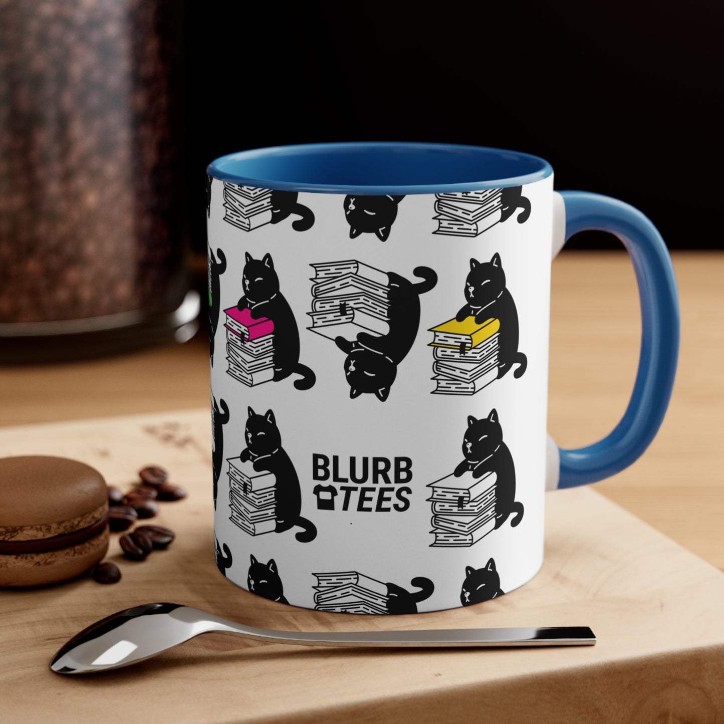 Cute Reading Cat Coffee Mug