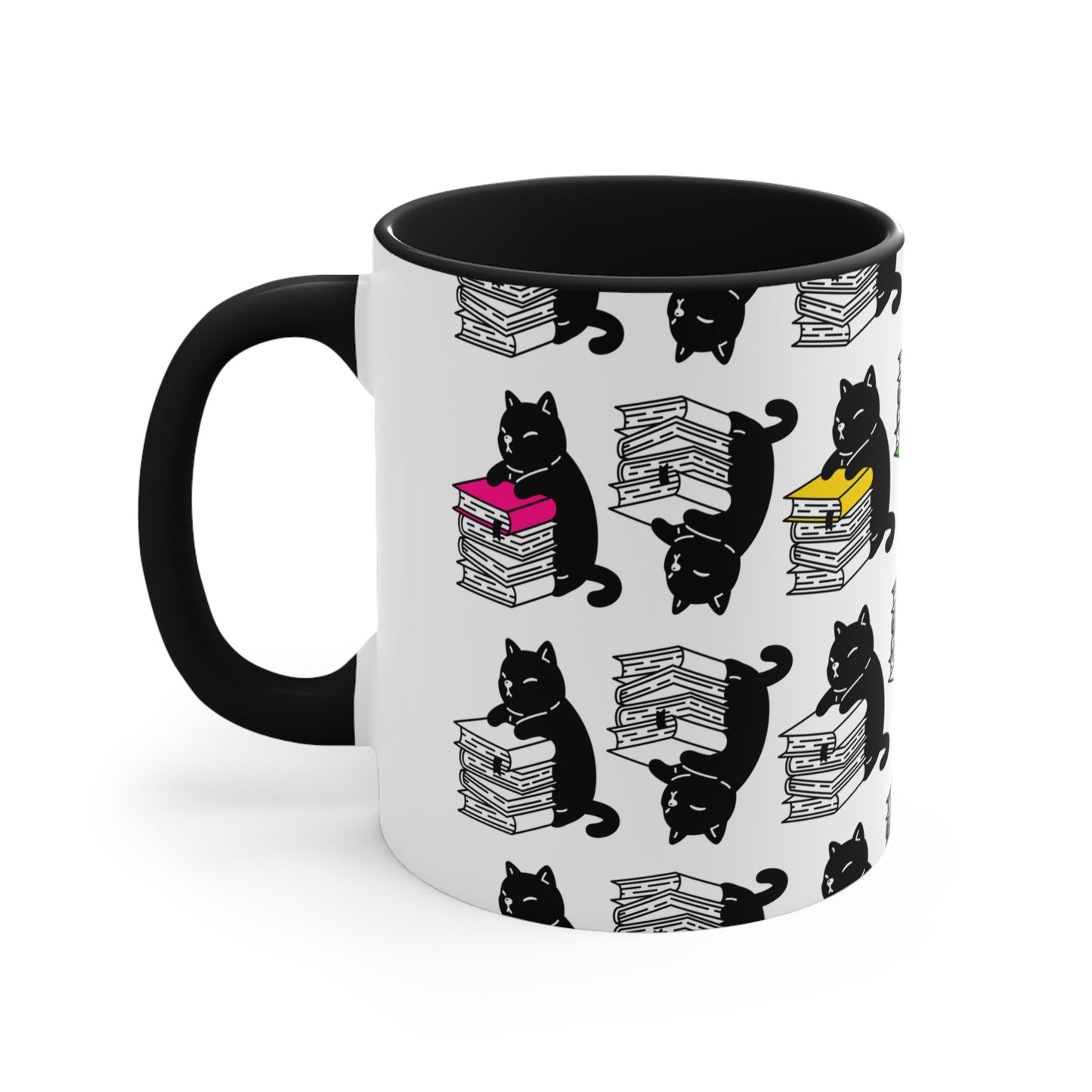 Cute Reading Cat Coffee Mug