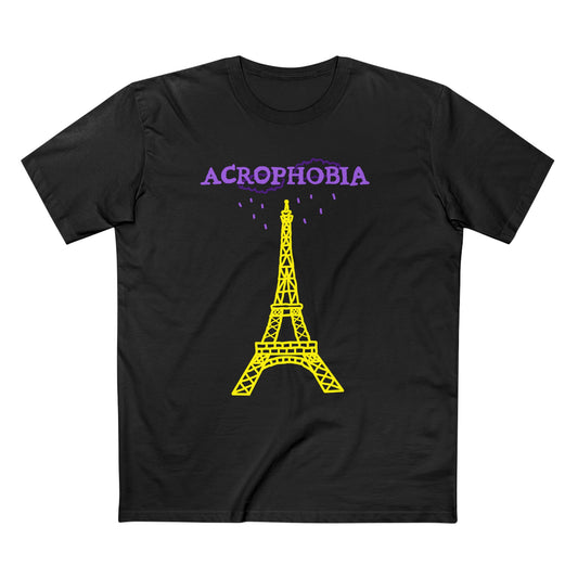 This Acrophobia Graphic Funny T-Shirt is designed to add some humor to your wardrobe while raising awareness for acrophobia (fear of heights). With its bold graphic and comfortable fit, this shirt is a great conversation starter and a fun way to show your support for those struggling with acrophobia.